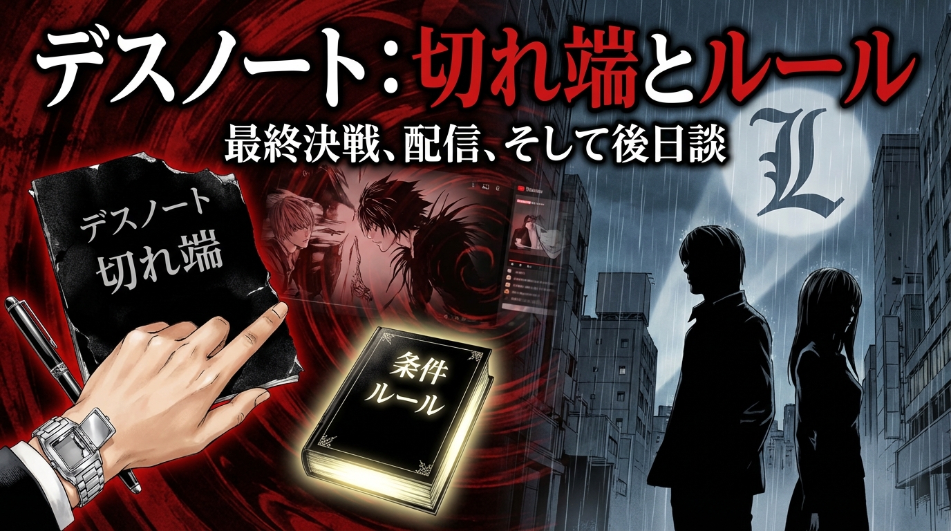 デスノート 切れ端 ノートの一部 腕時計 有効期限 書くスペース 筆記具 ルール 条件 殺害の可否 レイ・ペンバー 南空ナオミ 最終決戦 最終回 配信 後日談 視聴 配信 状況とは？