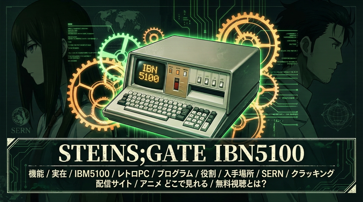 STEINS;GATE シュタインズ・ゲート IBN5100 機能 / 実在 / IBM5100 / レトロPC / プログラム / 役割 / 入手場所 / SERN / クラッキング 配信サイト / アニメ どこで見れる / 無料視聴とは？