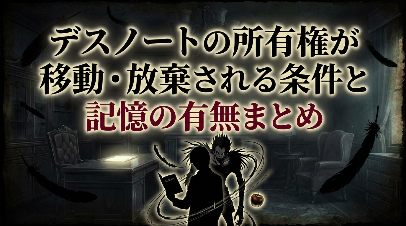 デスノートの所有権が移動・放棄される条件と記憶の有無まとめ